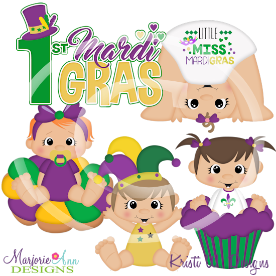 Mardi Gras Girls SVG Cutting Files/Paper Piecing+ Clipart - Click Image to Close